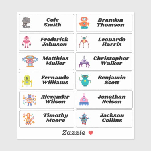 Retourner à l'école Stickers de noms multiples per (Feuille)