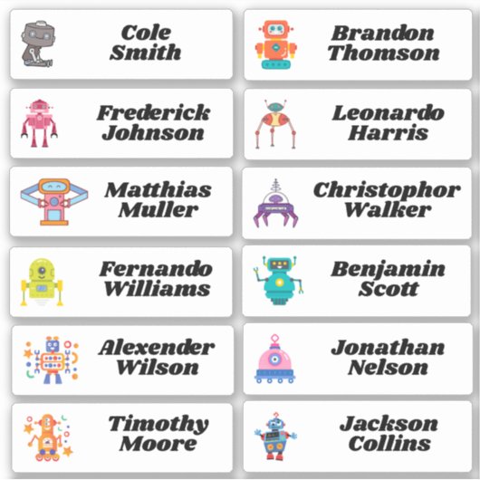 Retourner à l'école Stickers de noms multiples per (Devant)