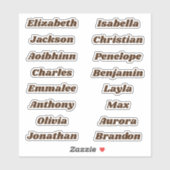 Retourner à l'école Stickers de noms multiples per (Feuille)