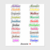 Retourner à l'école Stickers de noms multiples per (Feuille)