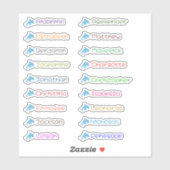 Retourner à l'école Stickers de noms multiples per (Feuille)