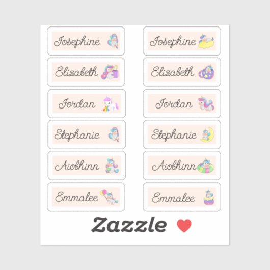 Retourner à l'école Stickers de noms multiples per (Feuille)