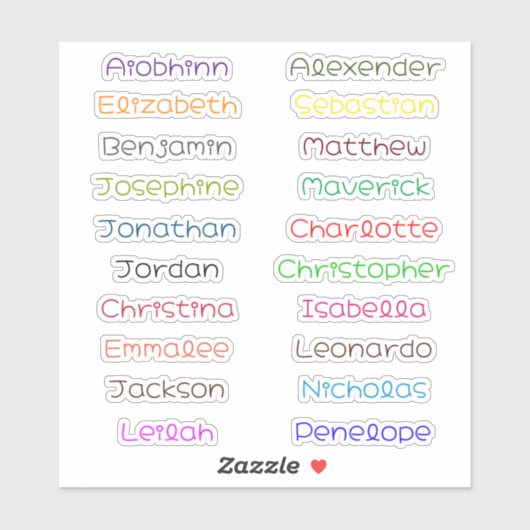 Retourner à l'école Stickers de noms multiples per (Feuille)