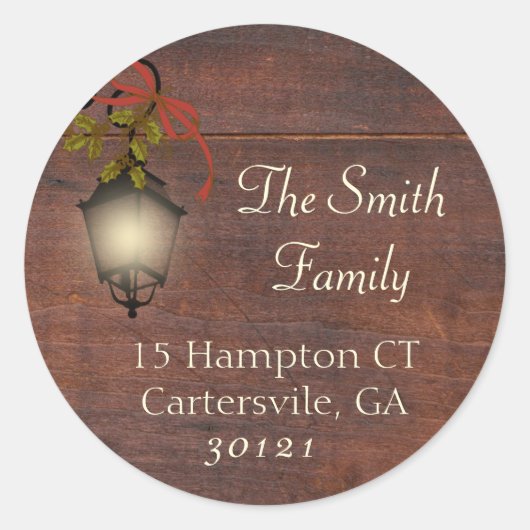 Retourner Adresse Sticker Lanterne de Noël (Devant)