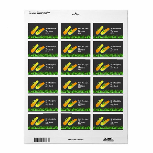 Retourner le Étiquette (Feuille entière)