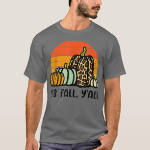 Retr Pumpkins Leopard Cheetah Print Autumn Herfst  T-shirt