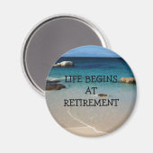 RETRAITE : Aimant de retraite au bord de la plage (Recto/Verso)