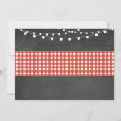 Retraite BBQ Check Chalk Burlap Red Invitation (Dos)