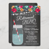 Retraite BBQ Mason Jar Invitation (Devant / Derrière)