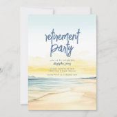 Retraite Beach Thème Invitation Modèle (Devant)