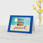 Retraité, Cape Coral, FL, design de plage, Carte (Fleur jaune)