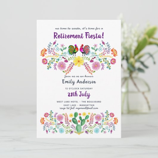RETRAITE DE FIESTA Mexicaine Fleurs Invitations d' (Debout devant)