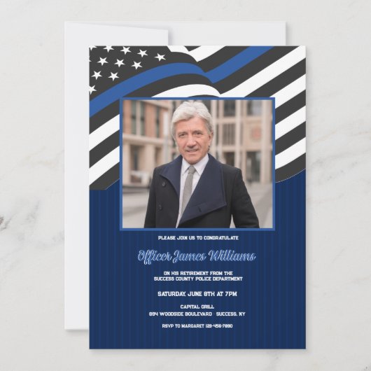 Retraite de la police Photo Party Invitation (Devant)