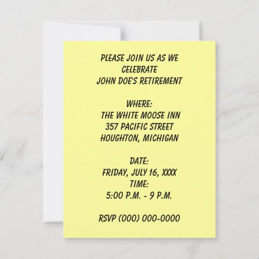 Retraite des invitations Gold Pocket Watch! (Dos)