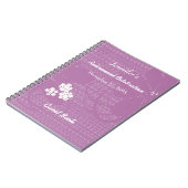 Retraite du livre d'invité violet, blanc floral (Côté gauche)