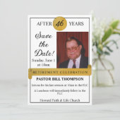 Retraite Enregistrer la date Photo Invitation (Debout devant)