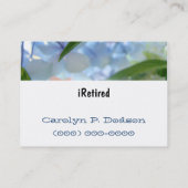 retraite florale bleue iRetired de cartes de (Dos)