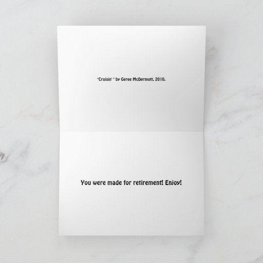 Retraite heureuse ! carte de voeux (Intérieur)