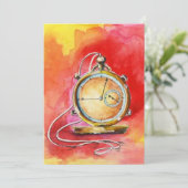 Retraite Invitations Gold Pocket Watch (Debout devant)