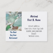 retraite iRetired de Seaglass de cartes de visite (Dos)