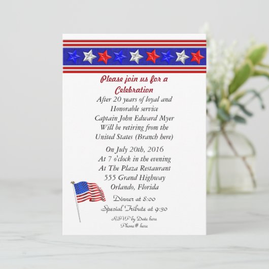 Retraite militaire Invitation (Debout devant)