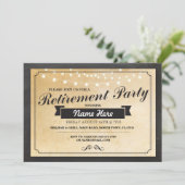 Retraite Partie Vintage Retraite Invitation sur pa (Debout devant)