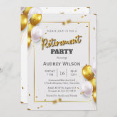 Retraite Party Invitation Gold Luxury (Devant / Derrière)