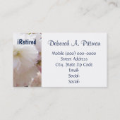 retraite personnelle iRetired de cartes de visite (Dos)