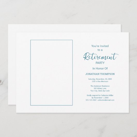 Retraite Plage tropicale Invitation à une fête à t (Devant / Derrière)