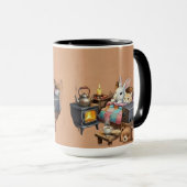 "Retraite Rustique : Tasse à café décorée d'animau (Devant droit)