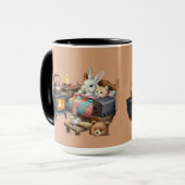 "Retraite Rustique : Tasse à café décorée d'animau (Devant gauche)