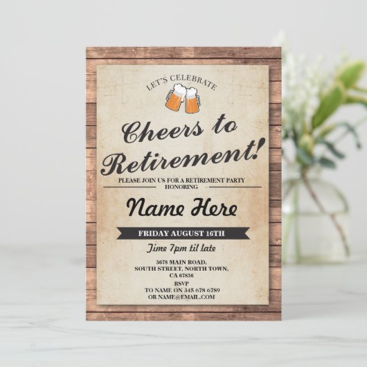 Retraite Soeurs Bières Bois Pub Invitation (Debout devant)