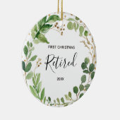 Retraité Verdure Premier Ornement de Noël (Droite)
