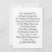 Retraite Vintage Invitations faites à faire du pai (Dos)