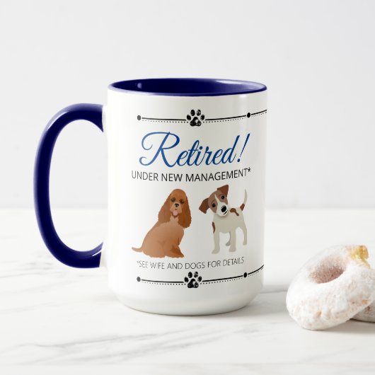 Retraité Voir la Mug des femmes et des chiens (Avec donut)