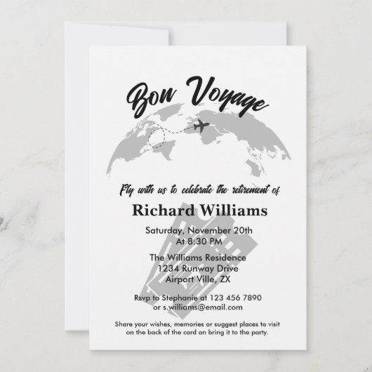 Retraite Voyage à thème Partie mondiale Carte Vint (Devant)