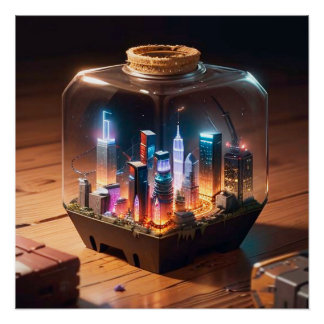 Retrato Miniatura - Terrario Cidade Futurista Perfect Poster