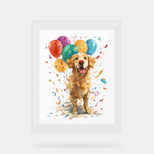 Retriever clown - Chien de cirque avec ballons