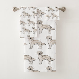 Retriever Golden Cream Anglais Motif Chien Mignon
