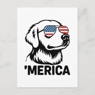 Retriever hond 4 juli Amerika Feestdagenkaart