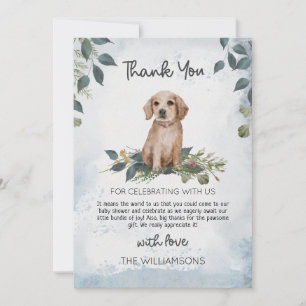 Retriever Puppy Waterverf Dog Baby shower Bedankkaart