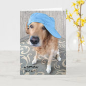 Retriever verjaardag kaart (Gele Bloem)