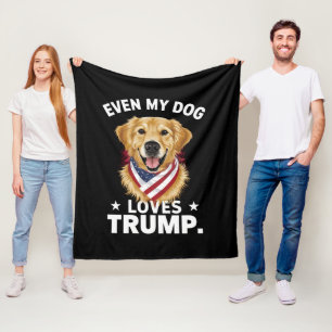 Retriever Zelfs Mijn Hond Loves Trump USA Vlag Fleece Deken