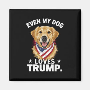 Retriever Zelfs Mijn Hond Loves Trump USA Vlag Magneet