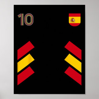 Retro10 Spanje Voetbal Spanje Voetbal Spanje Vlag  Poster