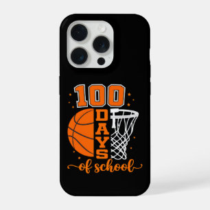 Retro 100 dagen school basketbal sport plezier iPhone 15 pro hoesje