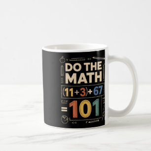 Retro 100 dagen school wiskunde vergelijking doe d koffiemok