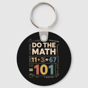 Retro 100 dagen school wiskunde vergelijking doe d sleutelhanger