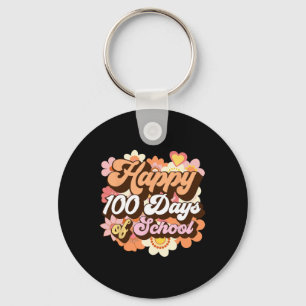 Retro 100 dagen van schoolleraren Kinder Groovy 10 Sleutelhanger