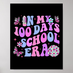 Retro 100ste dag van school leraar Kind 100 dagen Poster